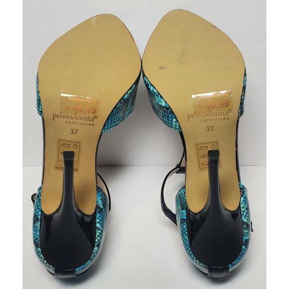PRIMADONNA COLLECTION WOMEN SIZE EURO 37 BLUE  SNAKE DESIGN NEW / BOX  00066 - Picture 10 of 12